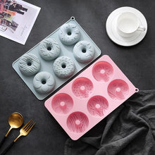 Load image into Gallery viewer, 6 Cells Large Size Cake Molds Food Grade Material Donuts Mold Baking Tools For Biscuit Dessert Chocolate Mould Silicone Baking Mold Just Pop Out Non-Stick Doughnuts Baking Molds
