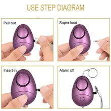 将图片加载到图库查看器，6-Pack: 140DB Personal Security Alarm Keychain with LED Lights
