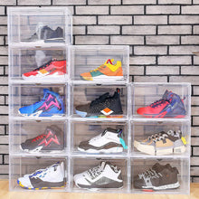 将图片加载到图库查看器，6-Pack: Collapsible Shoe Box Stackable Shoe Storage Bin with Magnetic Door
