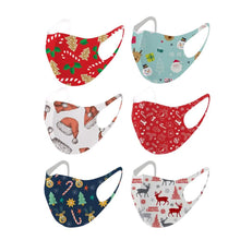 Load image into Gallery viewer, 6-Pack: Fun Designed Holiday Themed Reusable Face Masks
