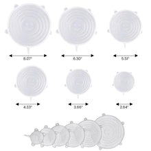 Load image into Gallery viewer, 6-Pack: Reusable Silicone Stretch Container Lids Covers for Food Storage - Fit Most Containers
