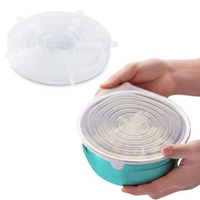 Load image into Gallery viewer, 6-Pack: Reusable Silicone Stretch Container Lids Covers for Food Storage - Fit Most Containers
