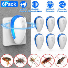 Load image into Gallery viewer, 6-Pack: Ultrasonic Pest Repeller Indoor Plug in Bug Repellent
