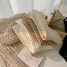 Load image into Gallery viewer, 6-Pairs: Thick &amp; Warm Cream Color Sock

