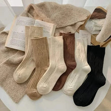 Load image into Gallery viewer, 6-Pairs: Thick &amp; Warm Cream Color Sock
