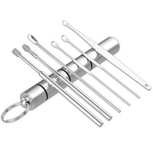 将图片加载到图库查看器，6-Piece: Portable Stainless Steel Ear Pick Set
