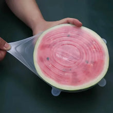 Load image into Gallery viewer, 6-Piece Set: Silicone Stretch Lids, Reusable Durable Food Storage Lids
