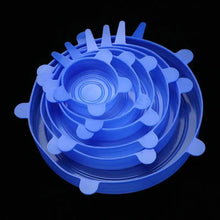 Load image into Gallery viewer, 6-Piece Set: Silicone Stretch Lids, Reusable Durable Food Storage Lids
