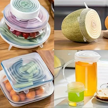 Load image into Gallery viewer, 6-Piece Set: Silicone Stretch Lids, Reusable Durable Food Storage Lids

