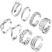 将图片加载到图库查看器，6-Pieces: Adjustable Open Toe Ring Band
