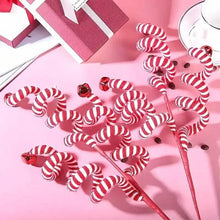 将图片加载到图库查看器，6-Pieces: Red White Candy Christmas Tree Decorations
