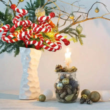 将图片加载到图库查看器，6-Pieces: Red White Candy Christmas Tree Decorations
