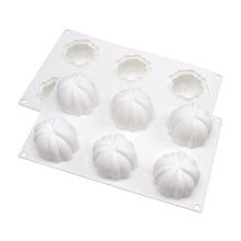 将图片加载到图库查看器，6 Pumpkin Silicone Cake Mold For Chocolate Ice Cream Decorating Pudding Dessert Tools Bakeware Baking Silicone Cake Molds For Baking 3D Pumpkin Silicone Mold For Party
