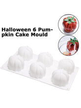 将图片加载到图库查看器，6 Pumpkin Silicone Cake Mold For Chocolate Ice Cream Decorating Pudding Dessert Tools Bakeware Baking Silicone Cake Molds For Baking 3D Pumpkin Silicone Mold For Party
