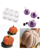 将图片加载到图库查看器，6 Pumpkin Silicone Cake Mold For Chocolate Ice Cream Decorating Pudding Dessert Tools Bakeware Baking Silicone Cake Molds For Baking 3D Pumpkin Silicone Mold For Party
