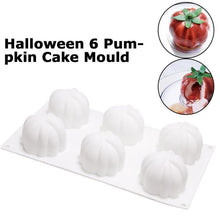 将图片加载到图库查看器，6 Pumpkin Silicone Cake Mold For Chocolate Ice Cream Decorating Pudding Dessert Tools Bakeware Baking Silicone Cake Molds For Baking 3D Pumpkin Silicone Mold For Party
