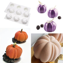 将图片加载到图库查看器，6 Pumpkin Silicone Cake Mold For Chocolate Ice Cream Decorating Pudding Dessert Tools Bakeware Baking Silicone Cake Molds For Baking 3D Pumpkin Silicone Mold For Party
