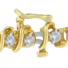 将图片加载到图库查看器，14K Yellow Gold Round Cut Diamond Spiral Link Bracelet (3.00 cttw, H-I Color, SI2-I1 Clarity)
