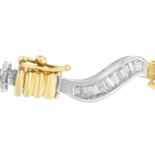 将图片加载到图库查看器，Original Classics 10K Two-Tone Gold Baguette Cut Diamond Spiral Bracelet (2.00 cttw, H-I Color, I1-I2 Clarity)
