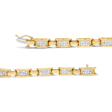 将图片加载到图库查看器，14K Yellow Gold Princess-Cut Diamond Links of Love Bracelet (2.00 cttw, H-I Color, SI2-I1 Clarity)
