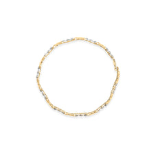 Load image into Gallery viewer, 10k Yellow Gold 1/3 Cttw Diamond 3 Stone and X-Link Bracelet (I-J Color, I1-I2 Clarity) - 7.50" Inches
