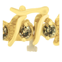 Load image into Gallery viewer, 14K Yellow Gold Round-Cut Diamond 'S' Bracelet (6.00 cttw, Brown Color, I1-I2 Clarity)
