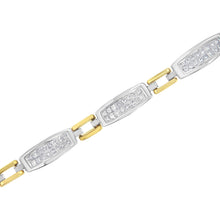 Load image into Gallery viewer, 14K Yellow and White Gold 2.0 Cttw Princess Cut Diamond Tapered and Equal Sign Link Bracelet (G-H Color, SI1-SI2 Clarity) - 7"
