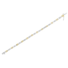 Load image into Gallery viewer, 10K Two-Tone Gold Princess Cut Diamond Geo Link Bracelet (1.00 cttw, H-I Color, SI1-SI2 Clarity)
