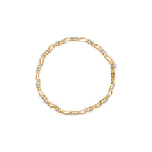 Load image into Gallery viewer, 10k Yellow Gold Plated .925 Sterling Silver 2.00 Cttw Round-Cut Diamond Link 7" Bracelet (H-I Color, I2-I3 Clarity)

