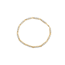将图片加载到图库查看器，10k Yellow Gold 1.00 Cttw Diamond 3 Stone Link Bracelet (I-J Color, I1-I2 Clarity) -7.25" Inches
