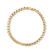 Load image into Gallery viewer, 14K Yellow Gold 5.0 Cttw Invisible Set Princess-cut Diamond Buckle Link Tennis Bracelet (H-I Color, SI2-I1 Clarity) - Size 7.25"
