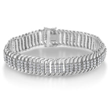 Load image into Gallery viewer, 14K White Gold 5.0 Cttw Round Brilliant Cut Diamond 7" S Wave Serpentine Tennis Bracelet (H-I Color, I1-I2 Clarity)

