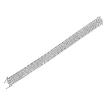 Load image into Gallery viewer, 14K White Gold 5.0 Cttw Round Brilliant Cut Diamond 7" S Wave Serpentine Tennis Bracelet (H-I Color, I1-I2 Clarity)
