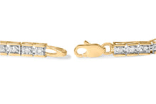 Load image into Gallery viewer, 10K Yellow Gold 1.0 Cttw Round Diamond Pave Link Bracelet
