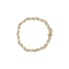 Load image into Gallery viewer, 10K Yellow Gold 2.00 Cttw Round Cut Diamond 'S' Cluster Bracelet (J-K Color, I1-I2 Clarity)
