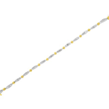 Load image into Gallery viewer, 10K Two-Tone Gold 2.0 Cttw Baguette Diamond Channel Link Bracelet
