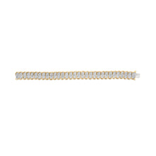 Load image into Gallery viewer, 10k Yellow Gold 5.00 Cttw Diamond Oval Banded Link Bracelet (I-J Color, I1-I2 Clarity) - 7" Inches
