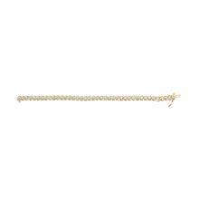 Load image into Gallery viewer, 10K Yellow Gold 3 cttw Round-Cut Diamond Spiral Link 7.50" Bracelet (I-J Color, I1-I2 Clarity)
