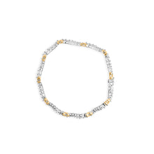 将图片加载到图库查看器，10K Two-Tone 2.00 Cttw Diamond "X" and Wave Link Bracelet (H-I Color, I1-I2 Clarity) - 7" Inches
