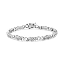 Load image into Gallery viewer, .925 Sterling Silver 1/5 Cttw Round-Cut Diamond "X" Link Bracelet - Size 7.50" (I-J Color, I2-I3 Clarity)

