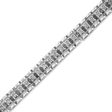 将图片加载到图库查看器，.925 Sterling Silver 1.0 Cttw Rose Cut Diamond Double-Link 7" Tennis Bracelet (I-J Color, I3 Clarity)
