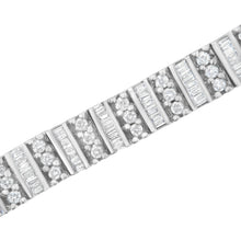 Load image into Gallery viewer, 14K White Gold 4 7/8 cttw Baguette &amp; Round Brilliant-Cut Diamond Channel- &amp; Prong-Set Tennis Bracelet (I-J Color, I1-I2 Clarity) - Size 7.25"
