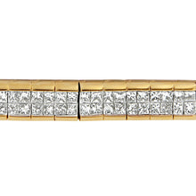 Load image into Gallery viewer, 14K Yellow Gold Princess Cut Diamond Banded Bracelet (1.00 cttw, G-H Color, VS1-VS2 Clarity)
