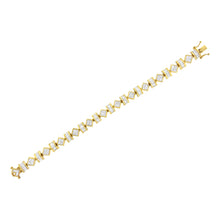 Load image into Gallery viewer, 14K Yellow Gold 7.50 Cttw Princess and Baguette Diamond Geometric Link Bracelet
