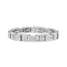 Load image into Gallery viewer, 14K White Gold 10 5/8 Cttw Diamond Panel Link Bracelet  - 7" Inches
