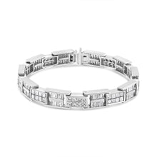 Load image into Gallery viewer, 14K White Gold 10 5/8 Cttw Diamond Panel Link Bracelet  - 7" Inches
