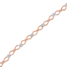 Load image into Gallery viewer, 10K Rose Gold Plated .925 Sterling Silver 1/2 Cttw Diamond Infinity Link Tennis Bracelet (H-I Color, I2-I3 Clarity) -7â€
