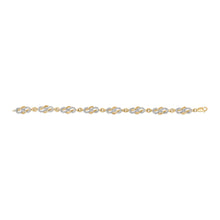 将图片加载到图库查看器，14K Yellow Gold Plated .925 Sterling Silver 1.0 Cttw Diamond Infinity Loop and Swirl Link Bracelet
