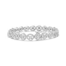 Load image into Gallery viewer, .925 Sterling Silver 1/2 Cttw Diamond Nested Circle Miracle Set Open Wheel 7" Fashion Link Bracelet (I-J Color, I3 Clarity)
