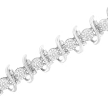 将图片加载到图库查看器，.925 Sterling Silver 1 cttw Prong-Set Diamond Link Bracelet (I-J, I1-I2) - 7.25"
